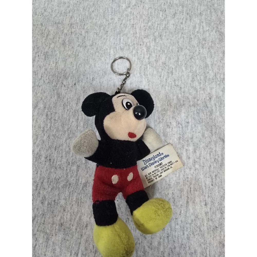 vintage Disneyland Walt Disney World plush Mickey Mouse keychain